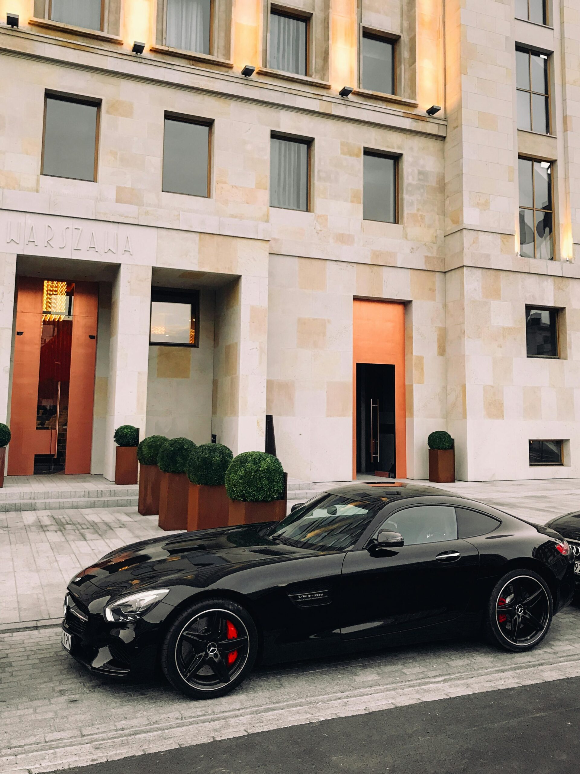 black sports car